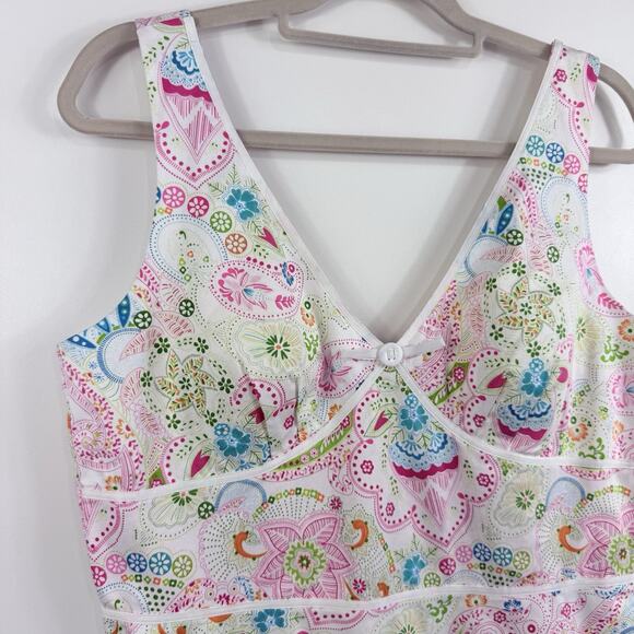 Vintage Paisley Floral Karin Stevens Dress Size 14 Fairycore Smocked Cottage - Picture 7 of 16